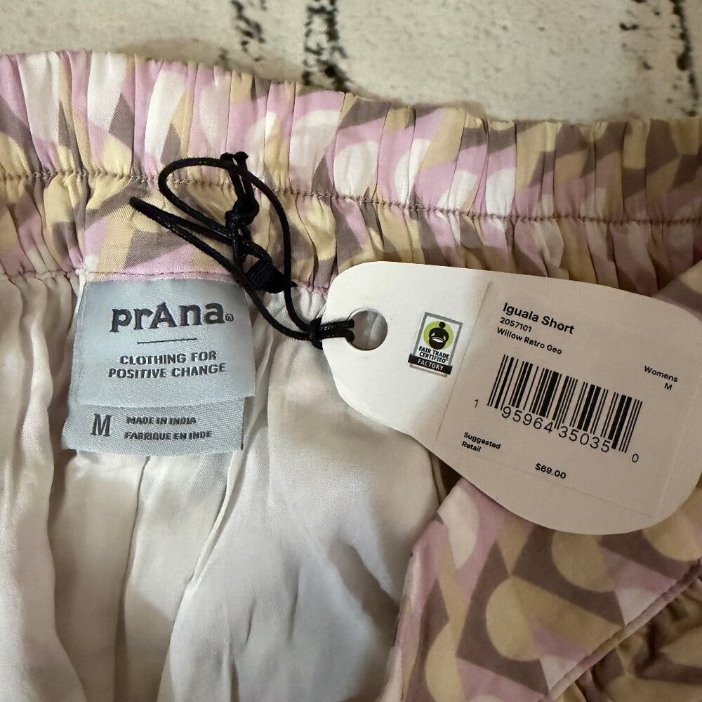 Prana Iguala Shorts In Willow Retro Geometric - Picture 8 of 12